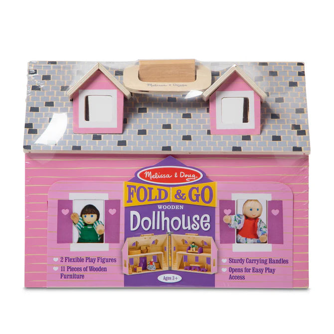 Melissa & Doug Wooden Fold & Go Dollhouse-MELISSA & DOUG-Little Giant Kidz