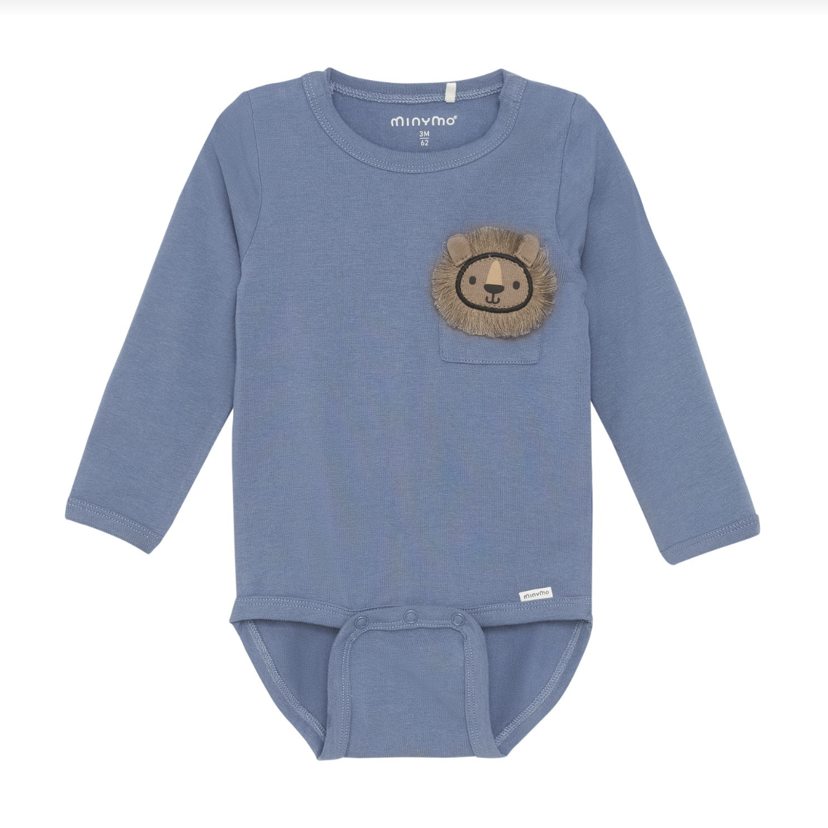 Minymo Long Sleeve Bodysuit- China Blue-MINYMO-Little Giant Kidz