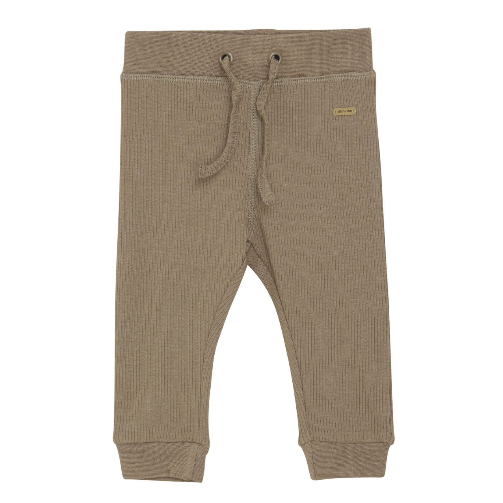 Minymo Ribbed Pants-Taupe Gray-MINYMO-Little Giant Kidz