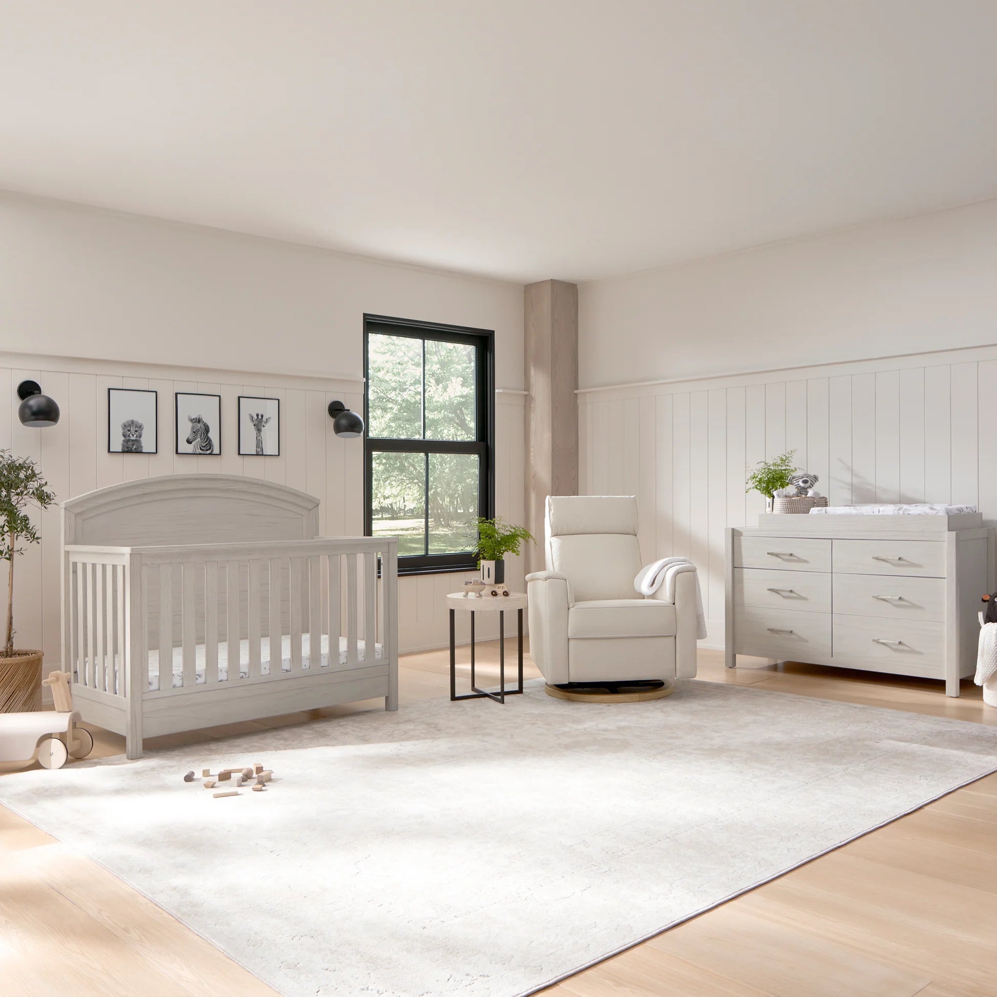 Monogram Hemsted 4-in-1 Convertible Crib - White Driftwood-MONOGRAM-Little Giant Kidz