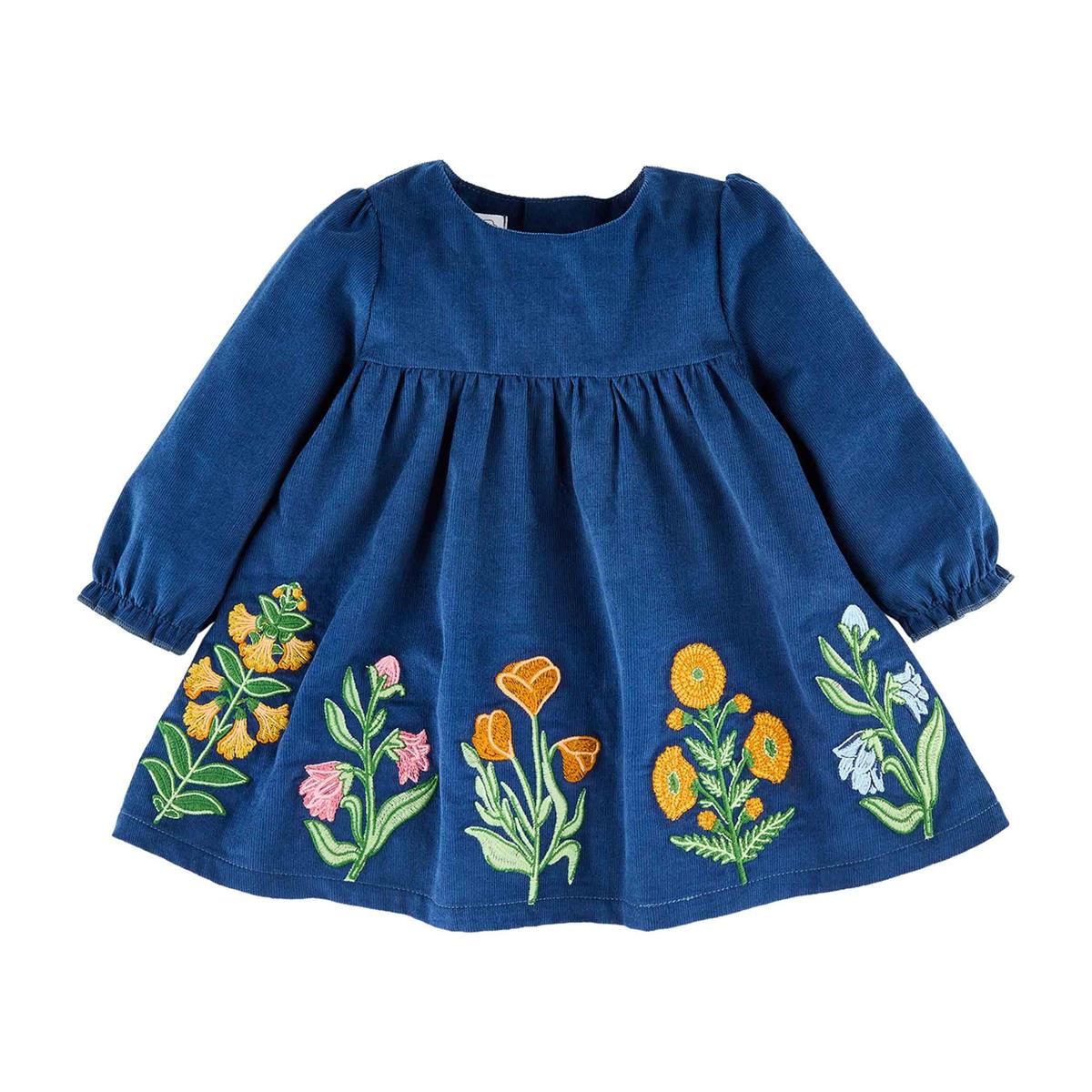 Mud Pie Autumn Marigold Embroidered Dress-MUD PIE-Little Giant Kidz