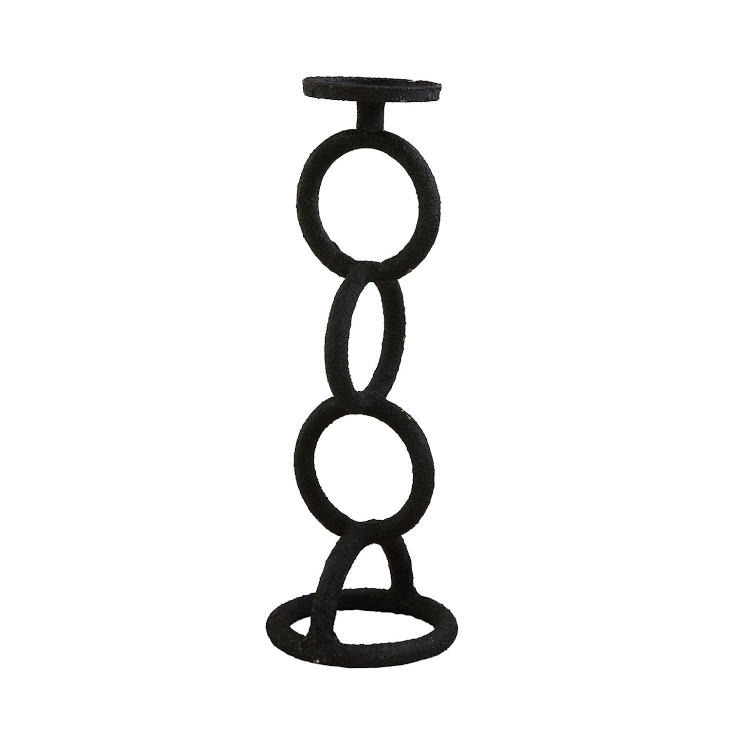 Medium Black Chain Link Candlestick - Thumbnail 4