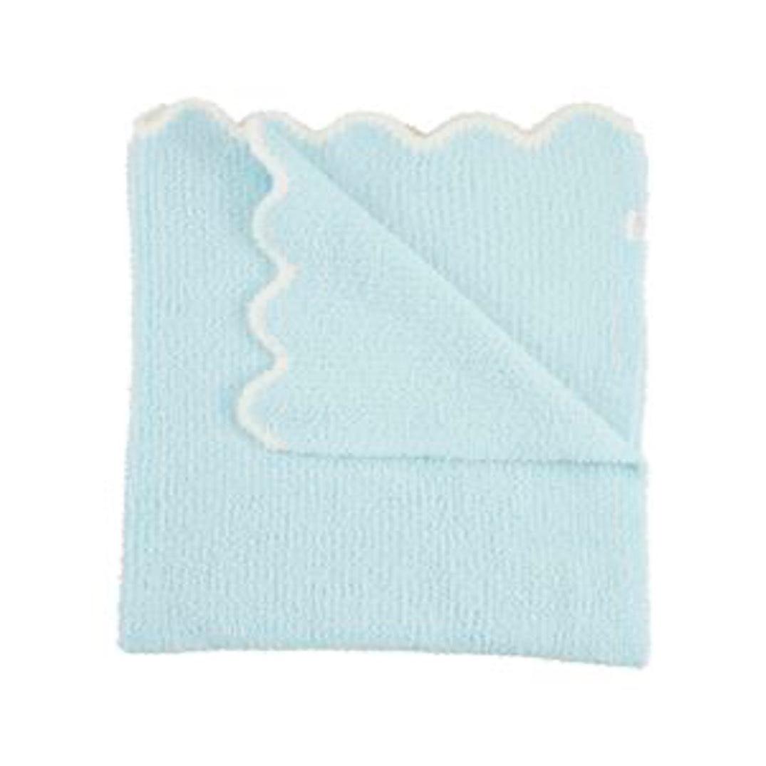 Mud Pie Blue Scallop Chenille Blanket-MUD PIE-Little Giant Kidz