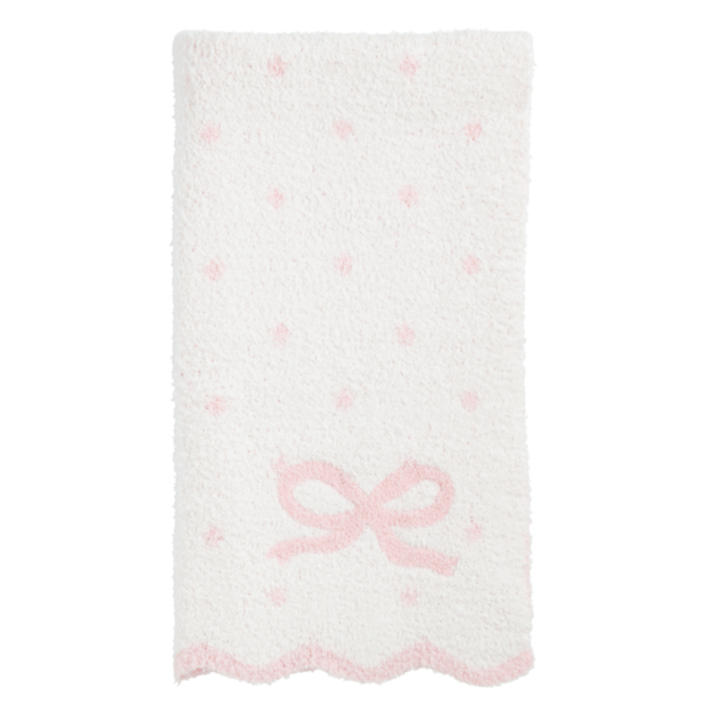 Mud Pie Bow Chenille Blanket-MUD PIE-Little Giant Kidz