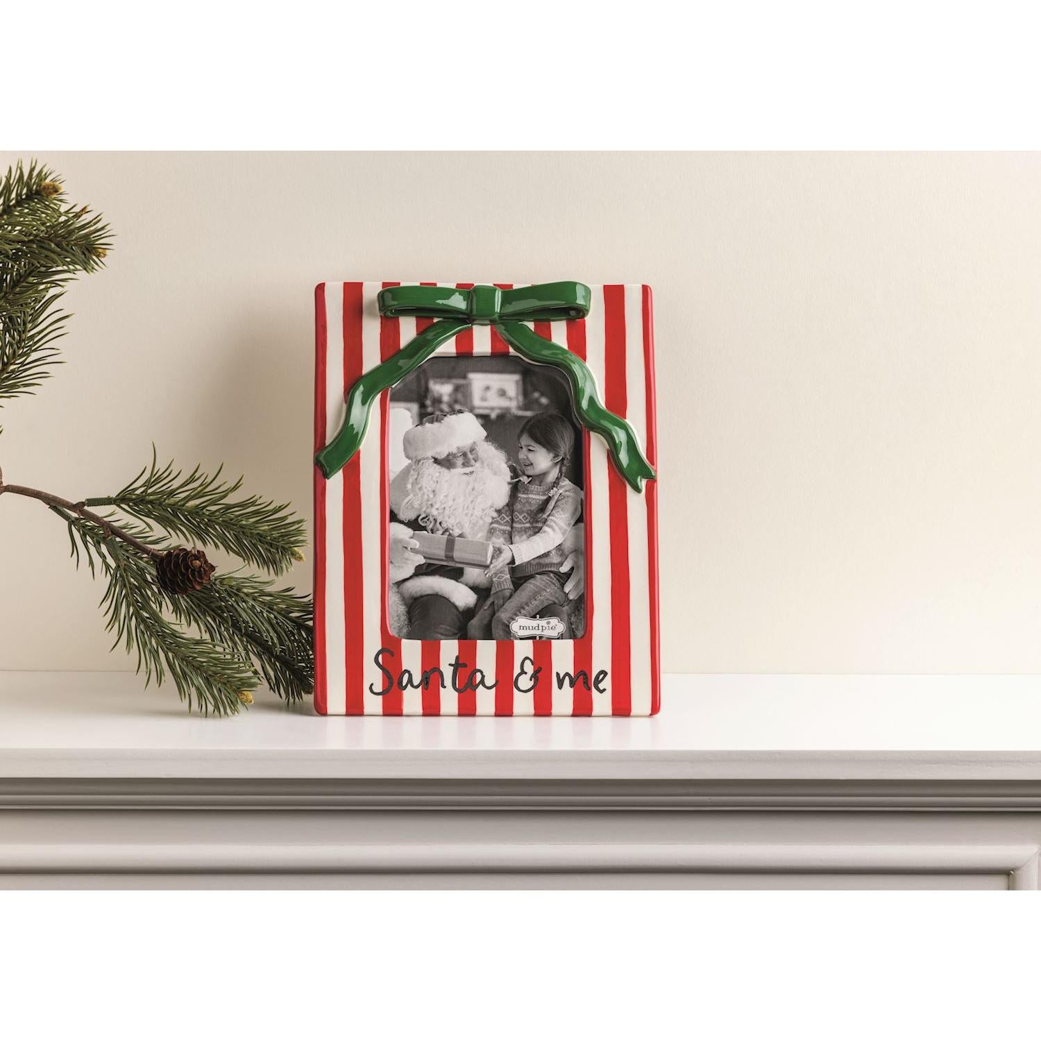 Mud Pie Ceramic Christmas Bow Frame-MUD PIE-Little Giant Kidz