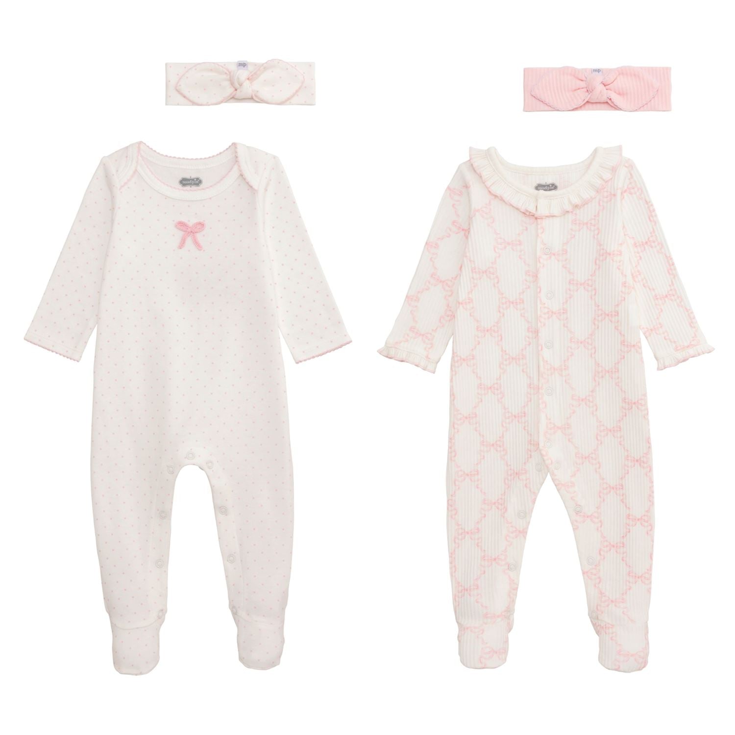Mud Pie Dot Bow Sleeper & Headband Set-MUD PIE-Little Giant Kidz