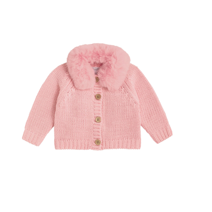 Mud Pie Fur Collar Cardigan-MUD PIE-Little Giant Kidz