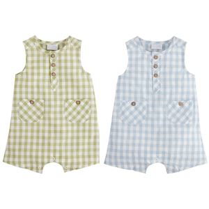 Mud Pie Gingham Shortall- Blue-MUD PIE-Little Giant Kidz