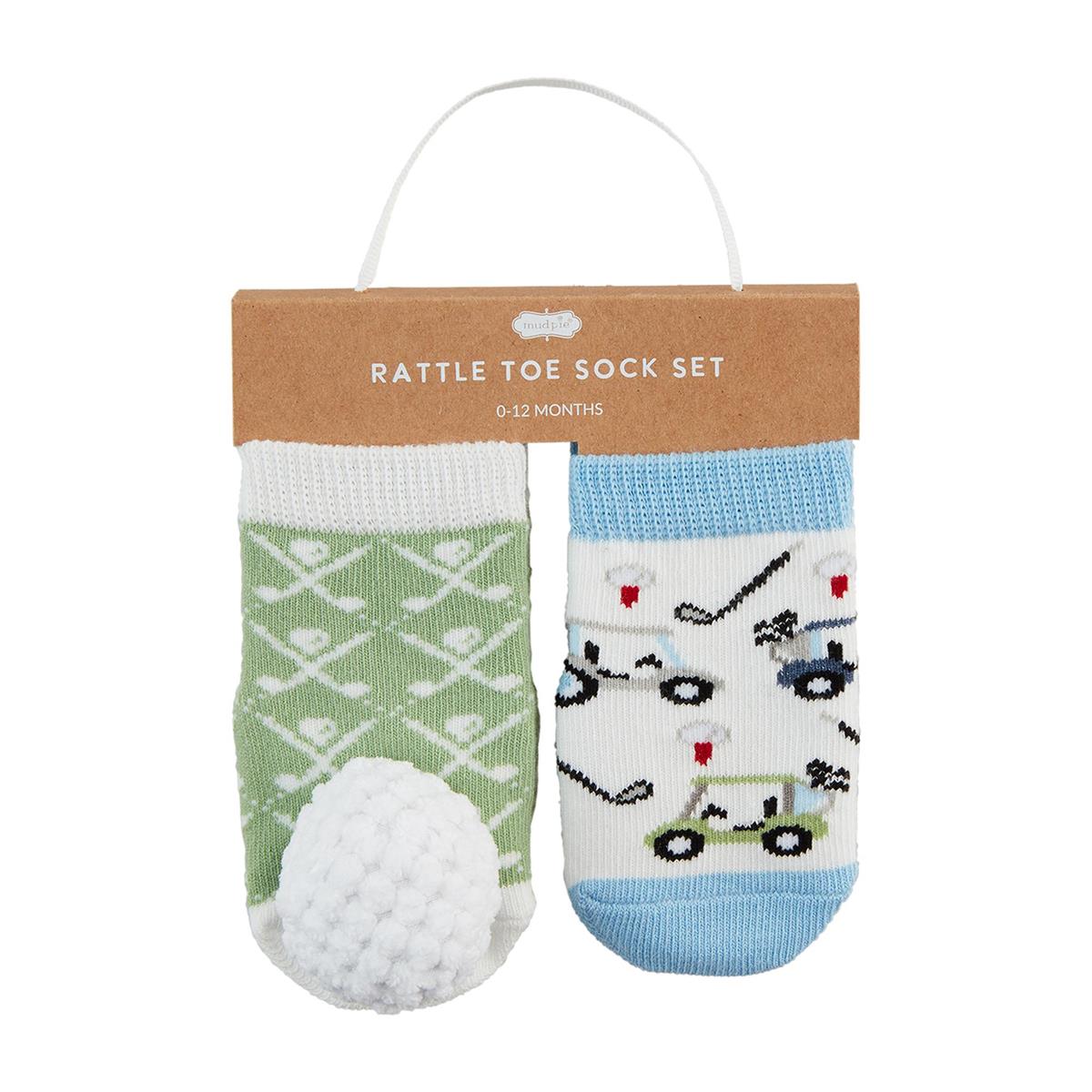 Mud Pie Golf Ball Rattle Toe Socks-MUD PIE-Little Giant Kidz