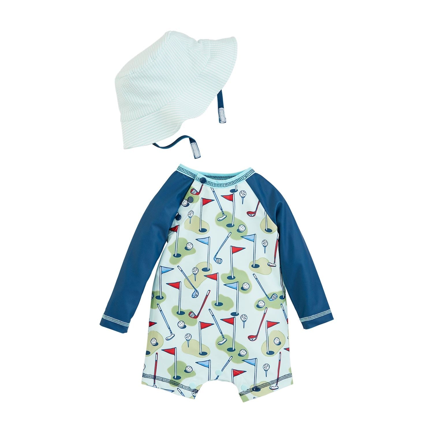 Mud Pie Golf Rash Guard One-Piece & Hat Set-MUD PIE-Little Giant Kidz