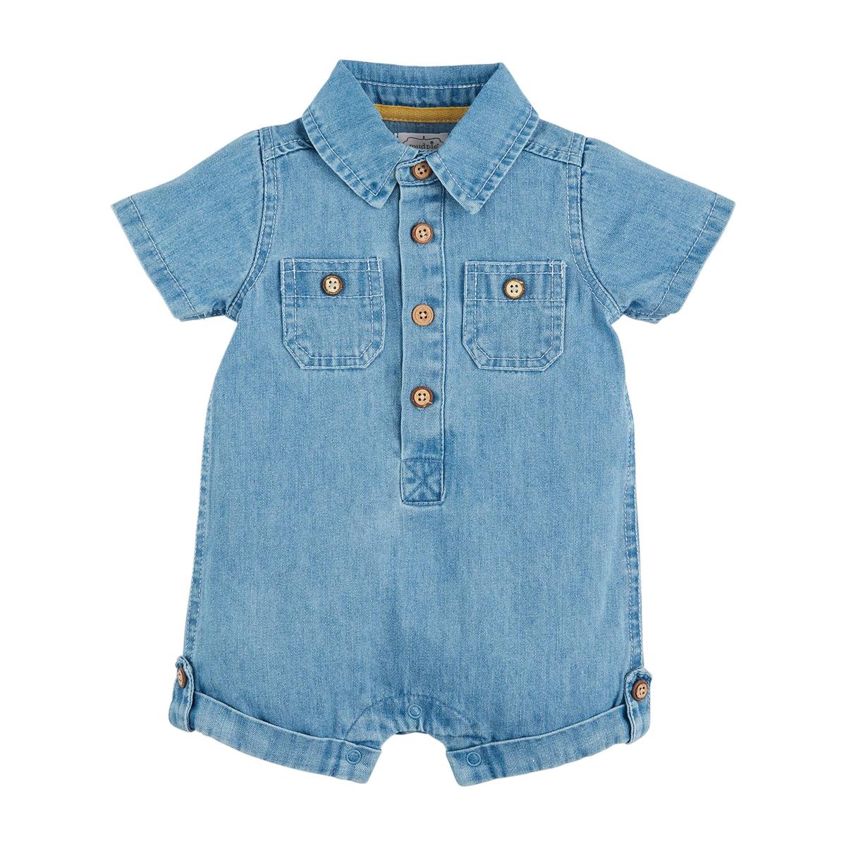 Mud Pie Light-Wash Denim One-Piece-MUD PIE-Little Giant Kidz