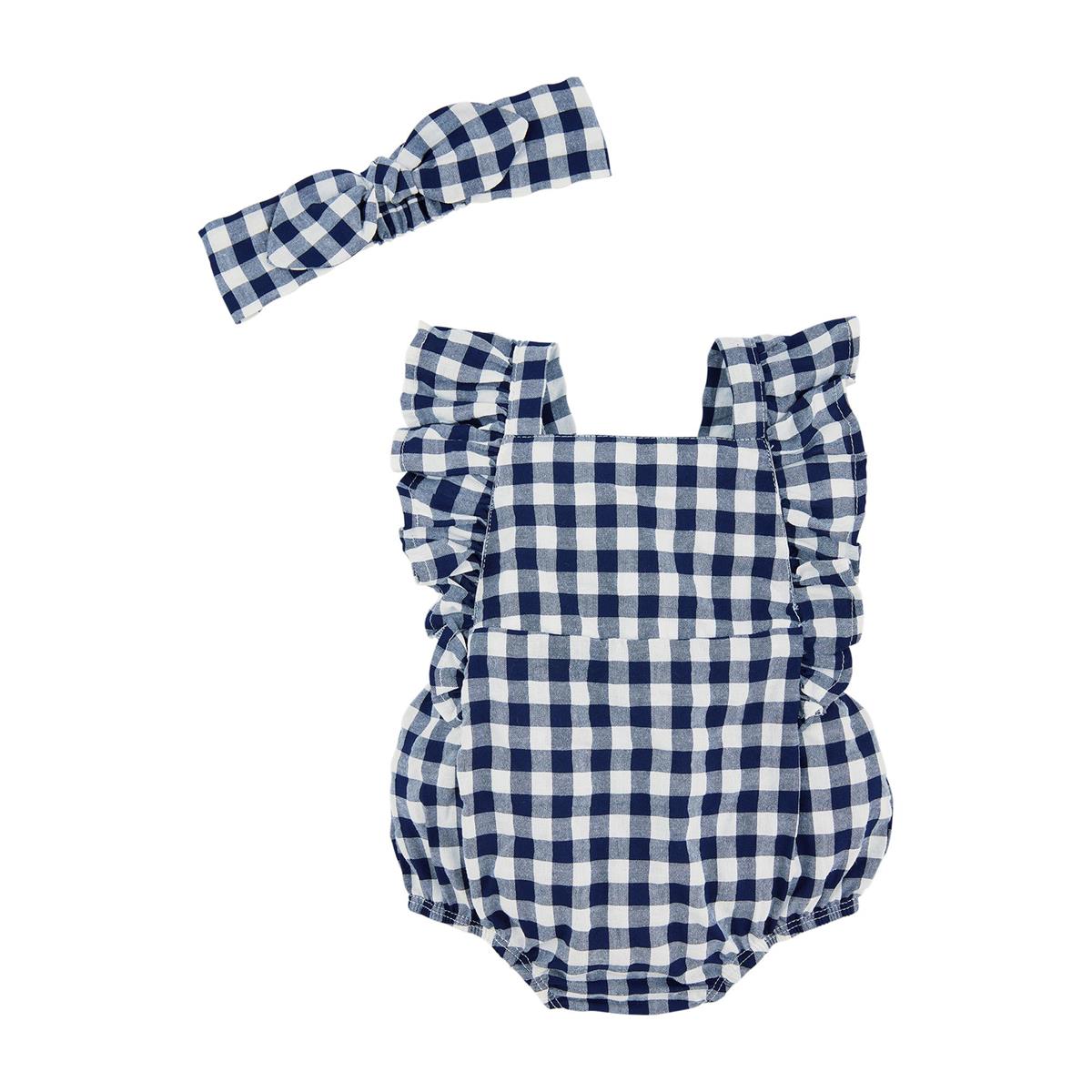 Mud Pie Navy Gingham Bubble & Headband Set-MUD PIE-Little Giant Kidz
