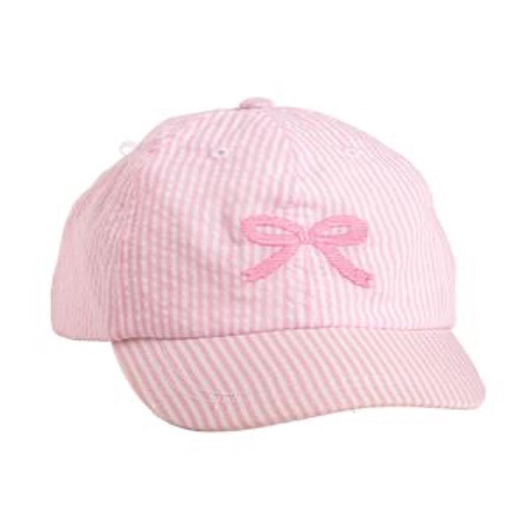 Mud Pie Pink Bow Embroidered Hat-MUD PIE-Little Giant Kidz