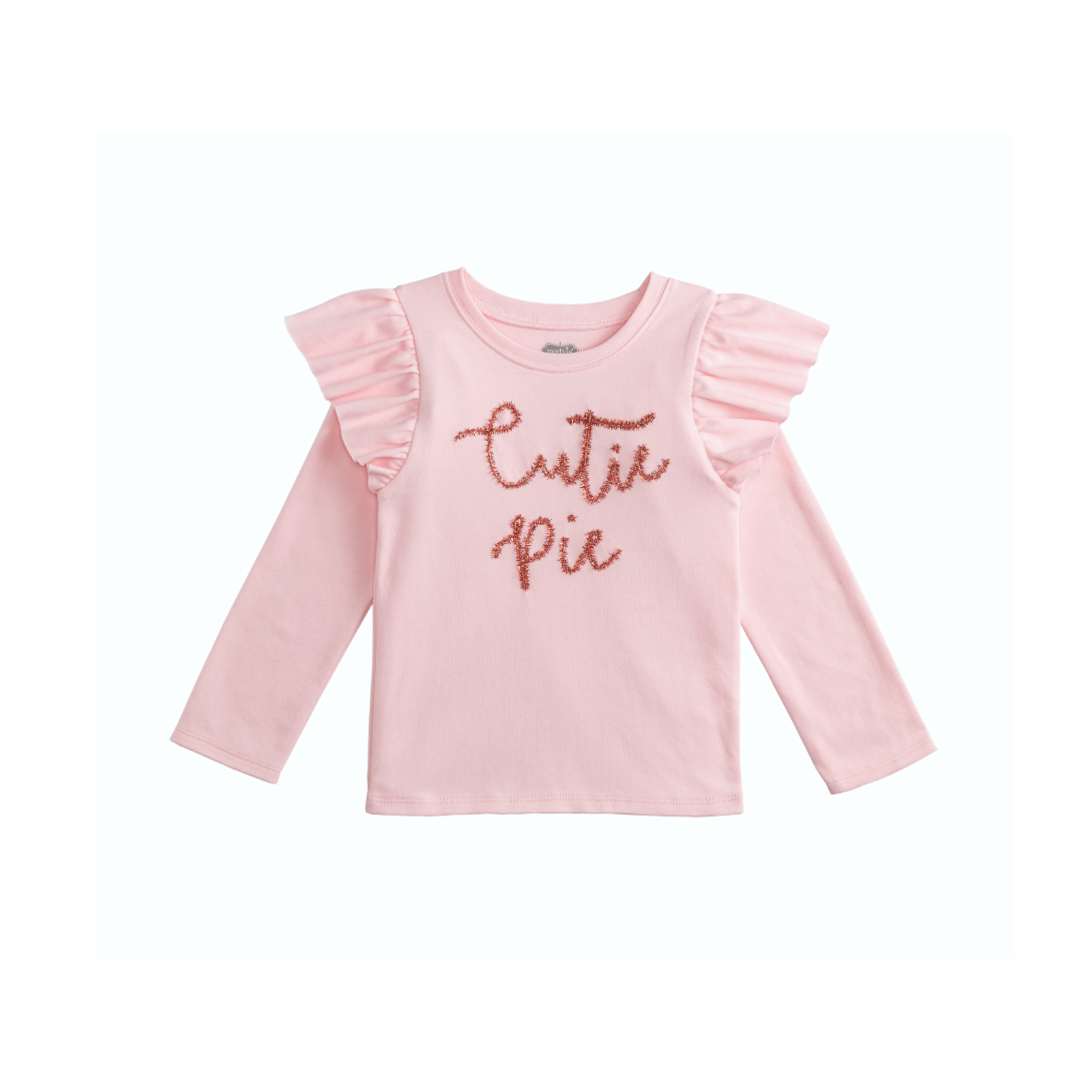 Mud Pie Pink Pumpkin Tinsel Tee-MUD PIE-Little Giant Kidz