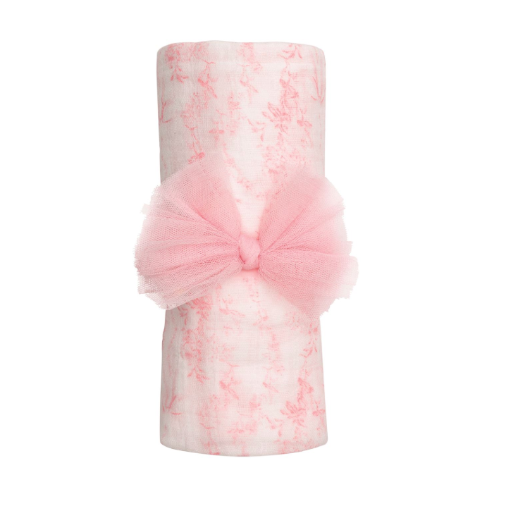 Mud Pie Pink Toile Swaddle & Headband Set-MUD PIE-Little Giant Kidz