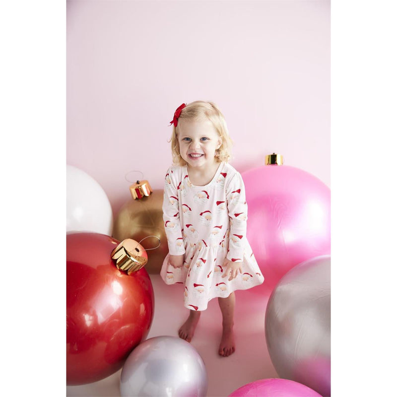 Mud Pie Pink Vintage Santa Dress-MUD PIE-Little Giant Kidz