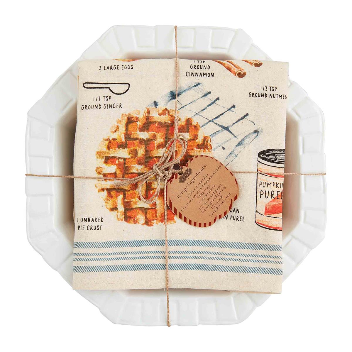 Mud Pie Pumpkin Pie Dish and Towel - Thumbnail 4