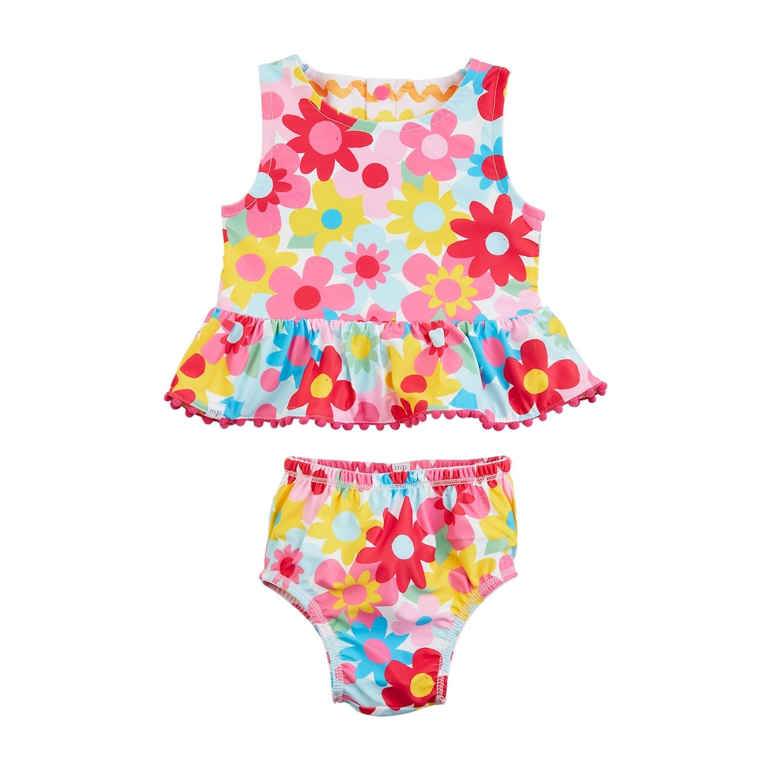 Mud Pie Reversible Tankini & Headband Set - Zig-Zag/Floral-MUD PIE-Little Giant Kidz