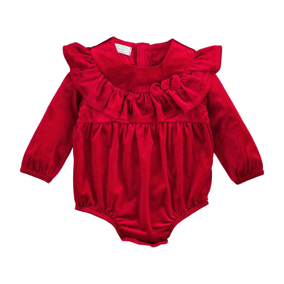 Mud Pie Ruffle Red Velvet Bubble-MUD PIE-Little Giant Kidz