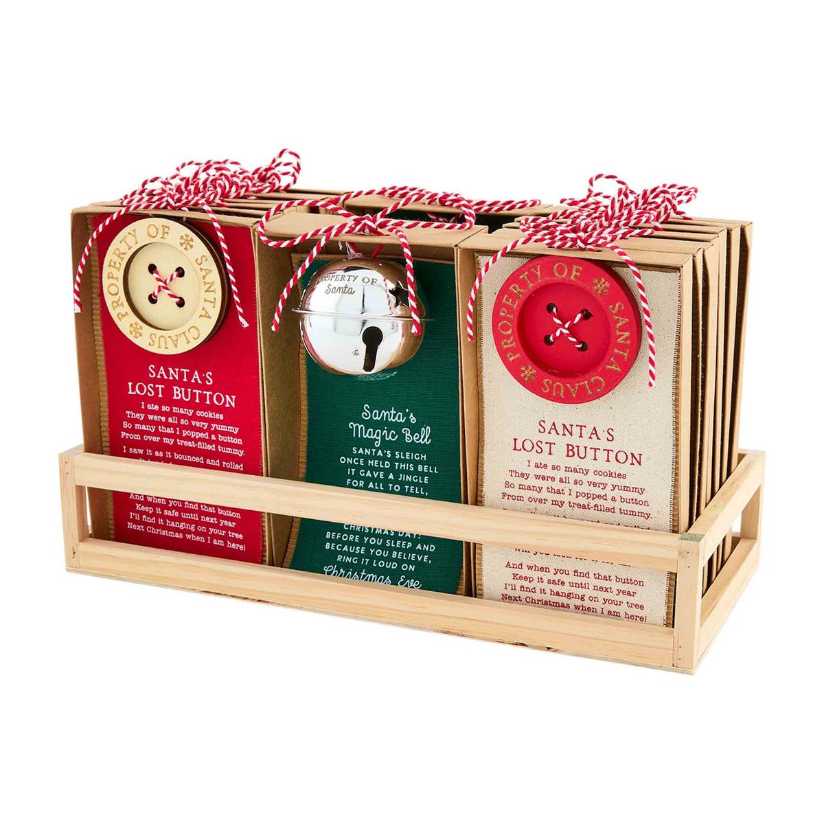 Mud Pie Santa Bell & Button Ornaments-MUD PIE-Little Giant Kidz