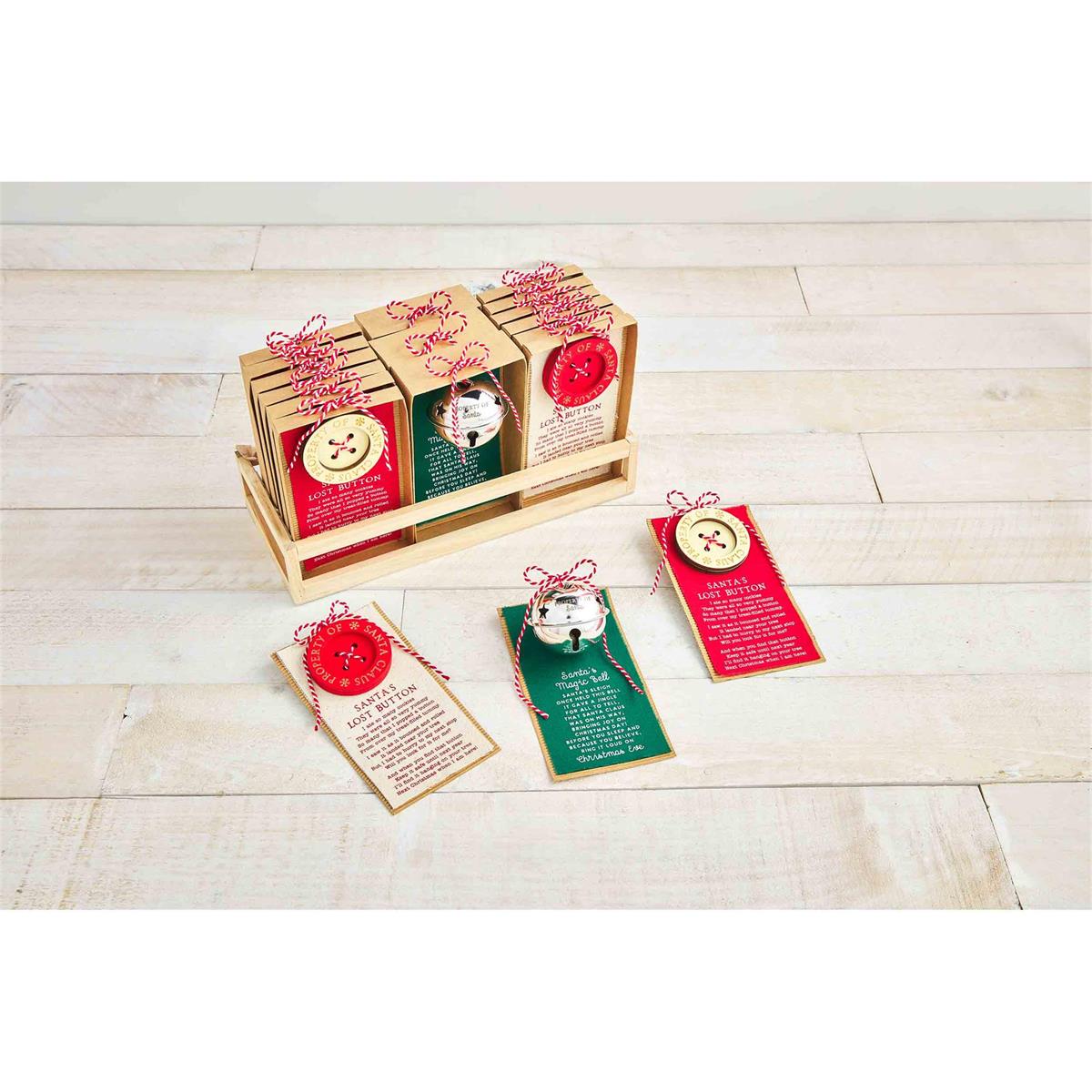 Mud Pie Santa Bell & Button Ornaments-MUD PIE-Little Giant Kidz