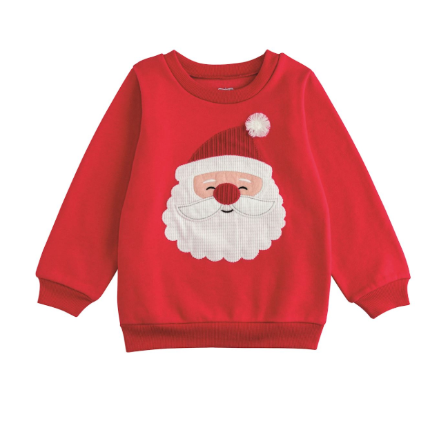 Mud Pie Santa Sweatshirt-MUD PIE-Little Giant Kidz