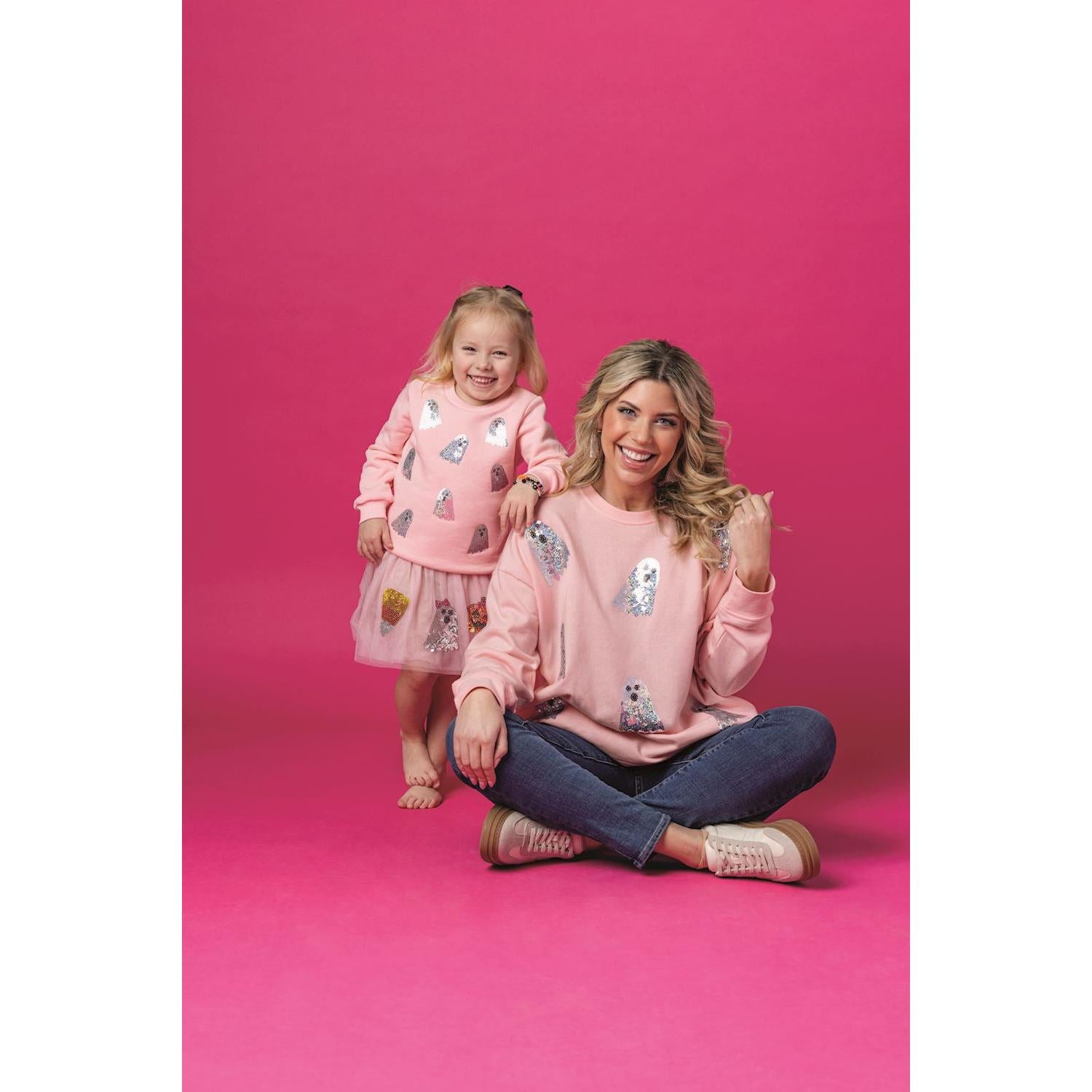 Mud Pie Sparkle Ghost Sweatshirt-MUD PIE-Little Giant Kidz