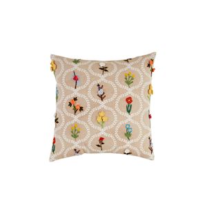 Mud Pie Square Flower Vase Embroidery Pillow-MUD PIE-Little Giant Kidz