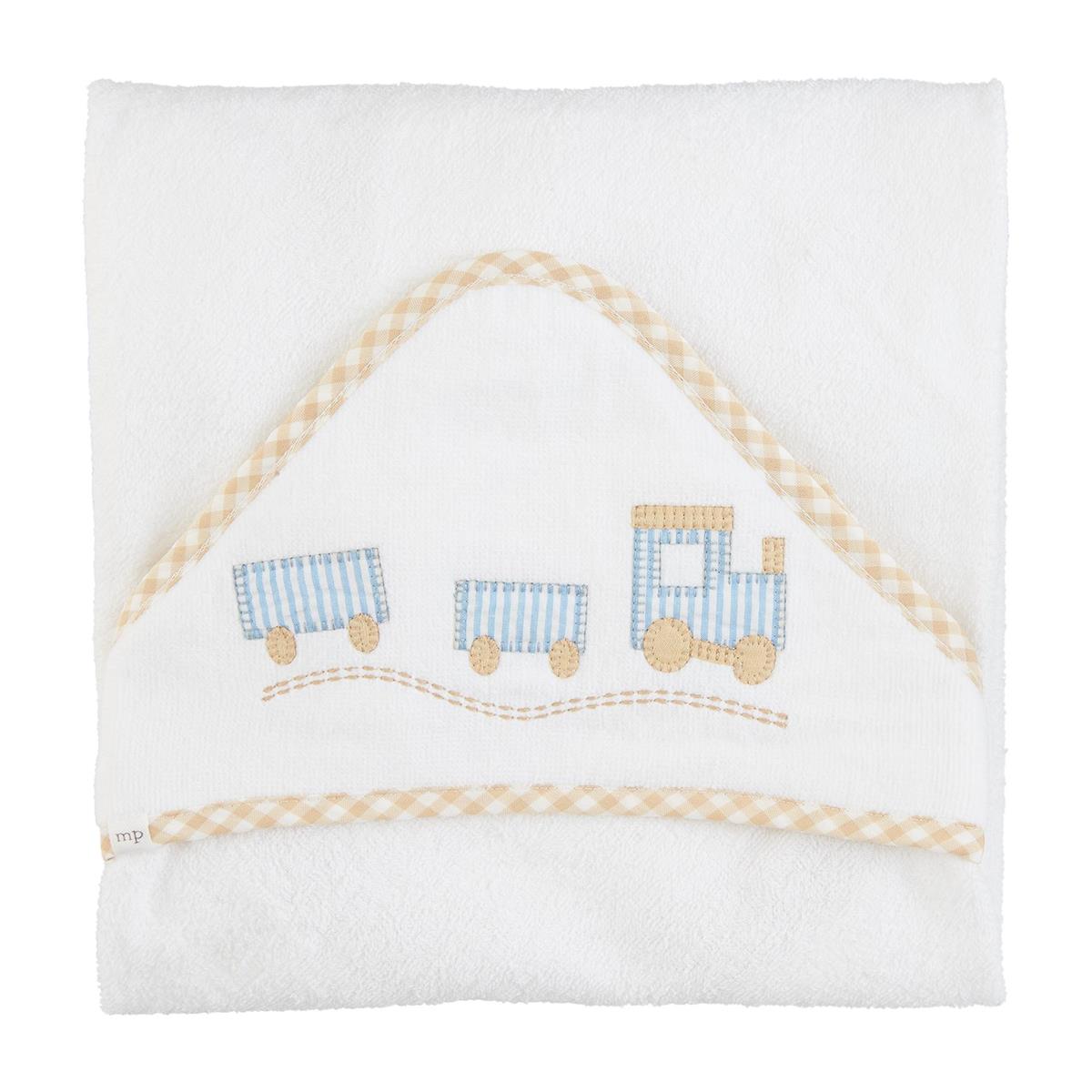 Mud Pie Train Applique Hooded Towel-MUD PIE-Little Giant Kidz