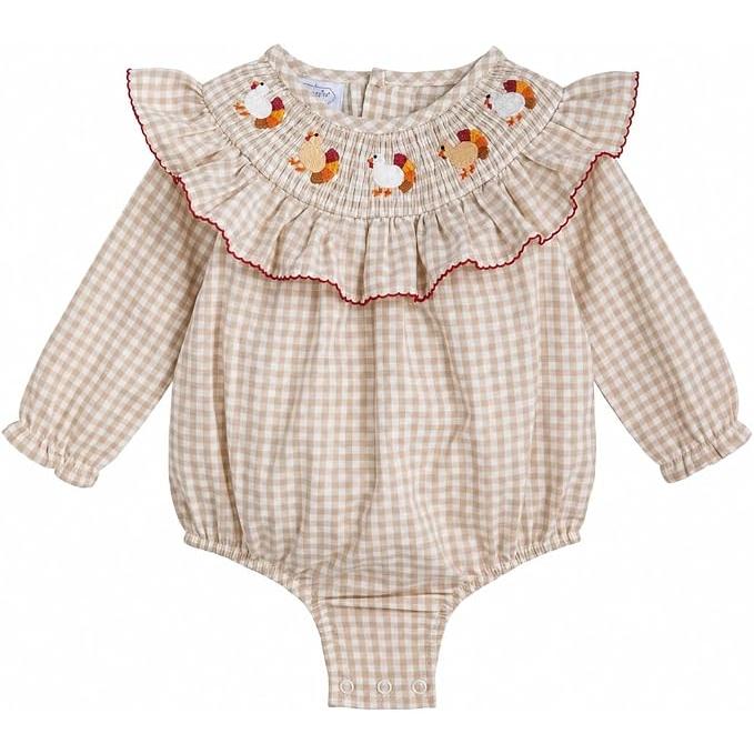 Mud Pie Turkey Smocked Bubble-MUD PIE-Little Giant Kidz