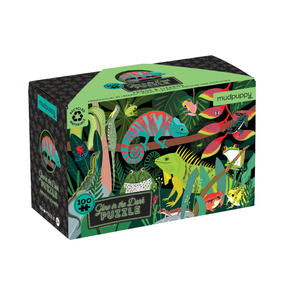 Mudpuppy Frog & Lizzard Glow-in-the-Dark Puzzle-MUDPUPPY-Little Giant Kidz