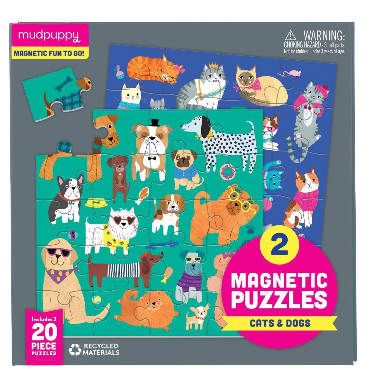 Mudpuppy Magnetic Puzzle- Cats & Dogs-MUDPUPPY-Little Giant Kidz