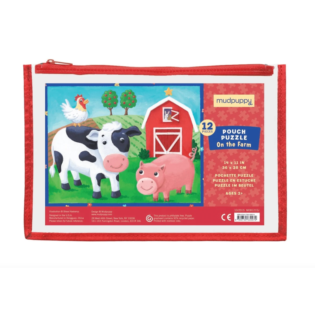 Mudpuppy Pouch Puzzle - On the Farm-MUDPUPPY-Little Giant Kidz