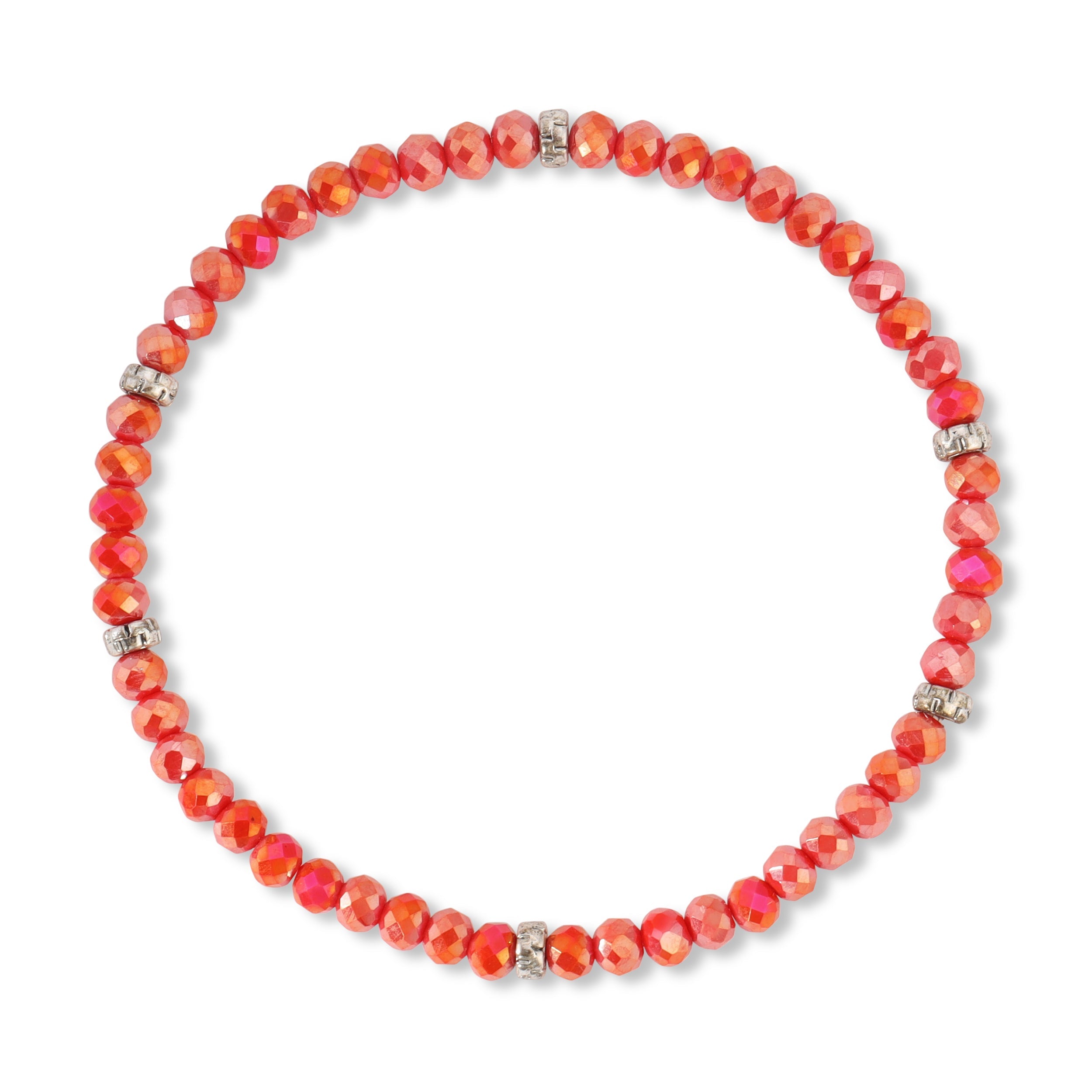 My FUN Colors Mini Crystal Bracelet Bright Coral / Silver Accent-My FUN Colors-Little Giant Kidz