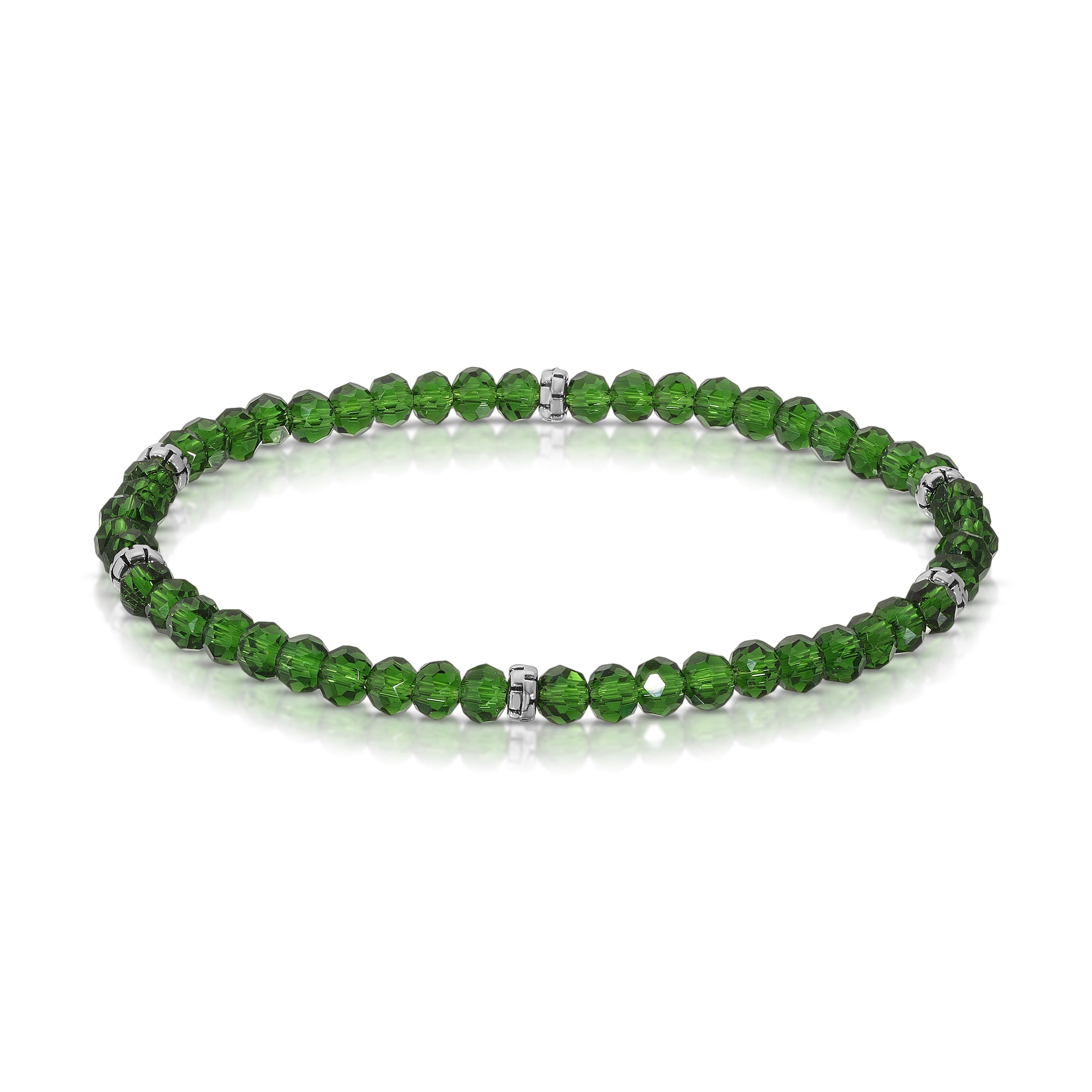 My FUN Colors Mini Crystal Bracelet Forest Green/Emerald Crystal / Silver Accent-My FUN Colors-Little Giant Kidz