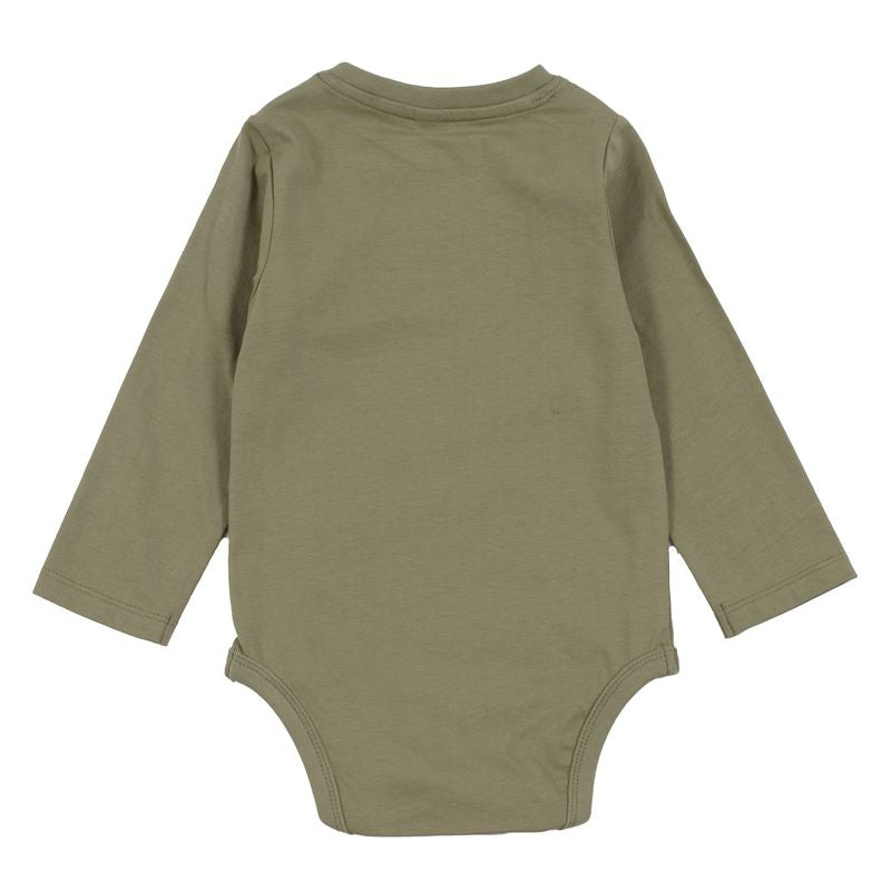 NANÖ Long Sleeve Bodysuit Placement- Olive-NORUK-Little Giant Kidz