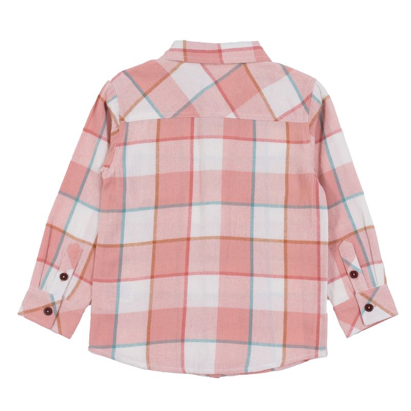 NANÖ Long Sleeve Plaid Shirt- Coral-NORUK-Little Giant Kidz