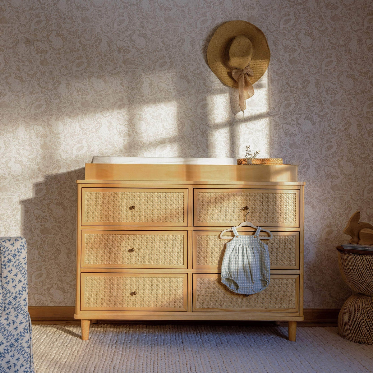 Namesake Marin with Cane 6 Drawer Assembled Dresser - Honey & Honey Cane-NAMESAKE-Little Giant Kidz