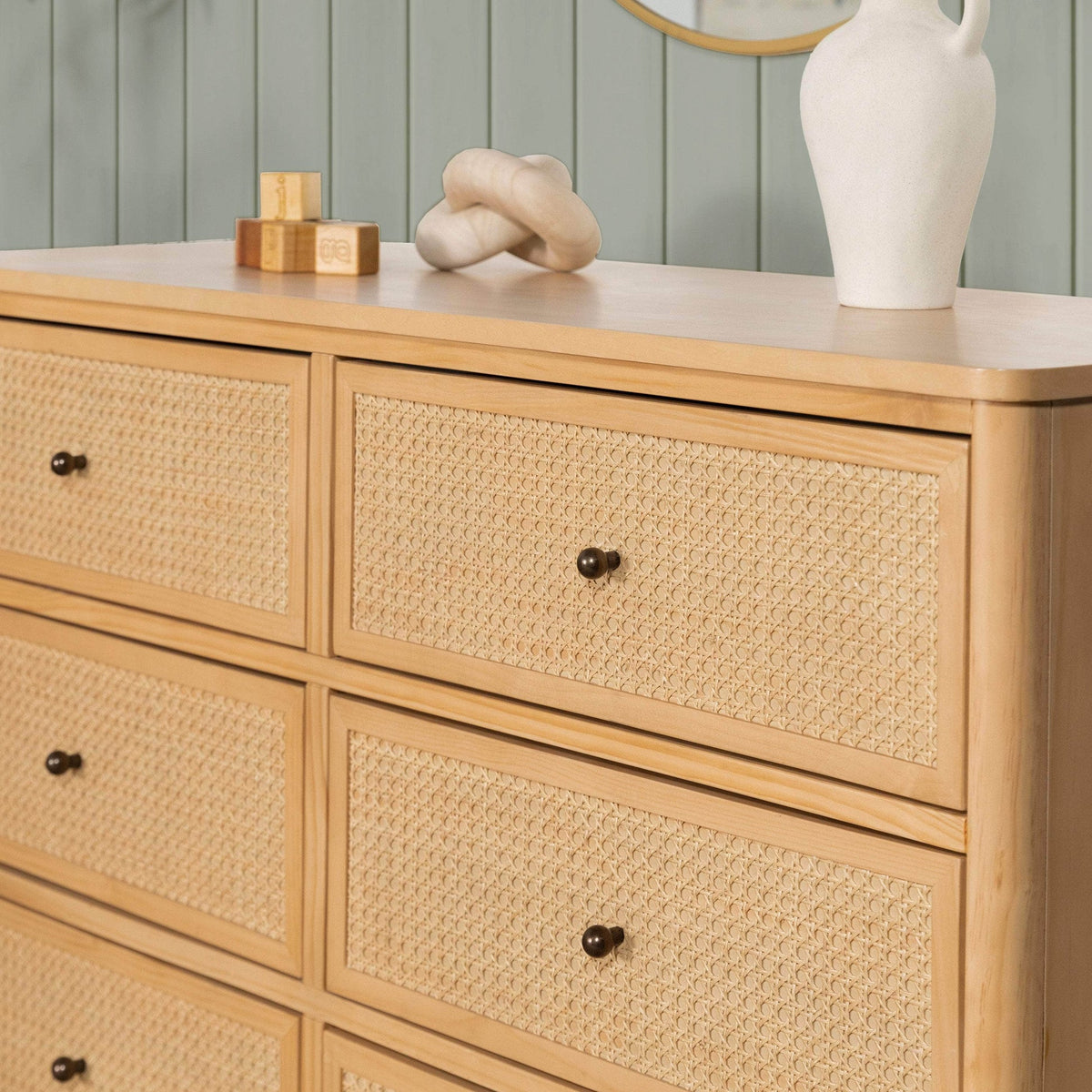 Namesake Marin with Cane 6 Drawer Assembled Dresser - Honey & Honey Cane-NAMESAKE-Little Giant Kidz