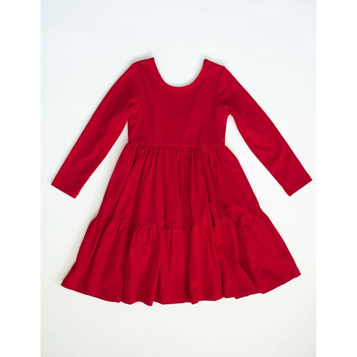 Ollie Jay Gwendolyn Ruffle Dress- Scarlet-Ollie Jay-Little Giant Kidz