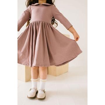 Ollie Jay Rubina Dress - Solid Mauve-Ollie Jay-Little Giant Kidz