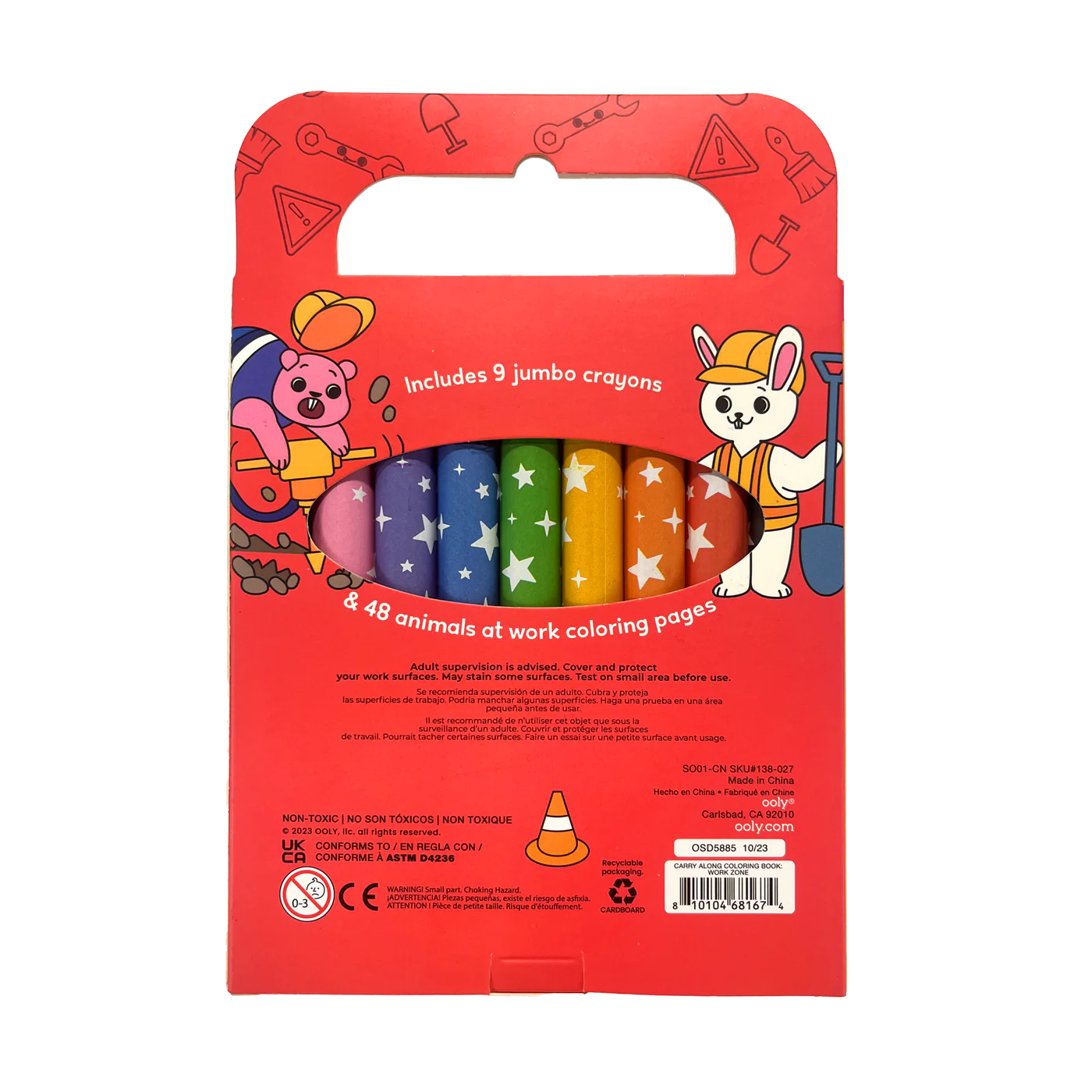 Ooly Carry Along! Coloring Book and Crayon Set - Work Zone - Set of 9 Crayons-OOLY-Little Giant Kidz