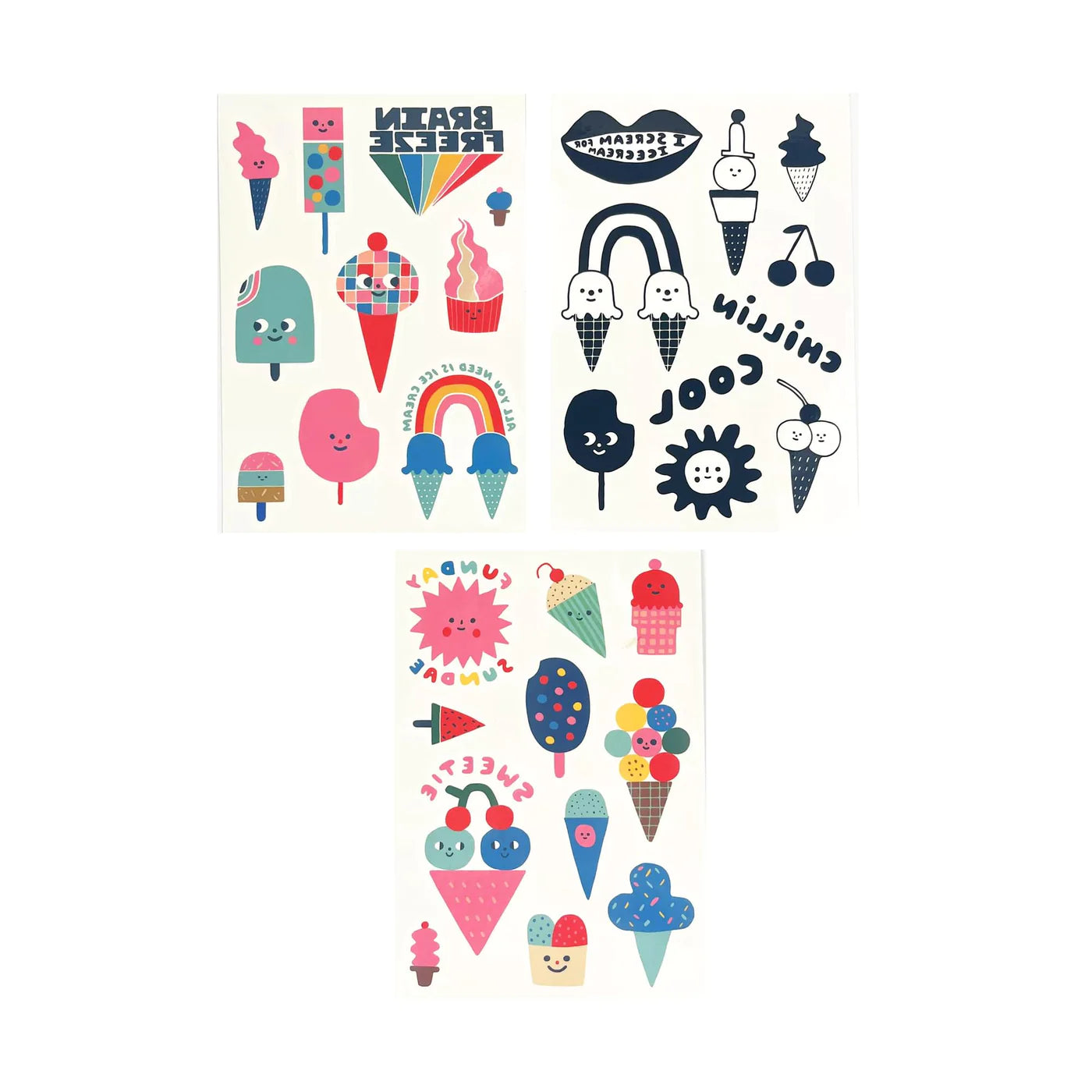 Ooly Tattoo-Palooza x Suzy Ultman: Temporary Tattoos Mini Pack - Ice Cream Party-OOLY-Little Giant Kidz