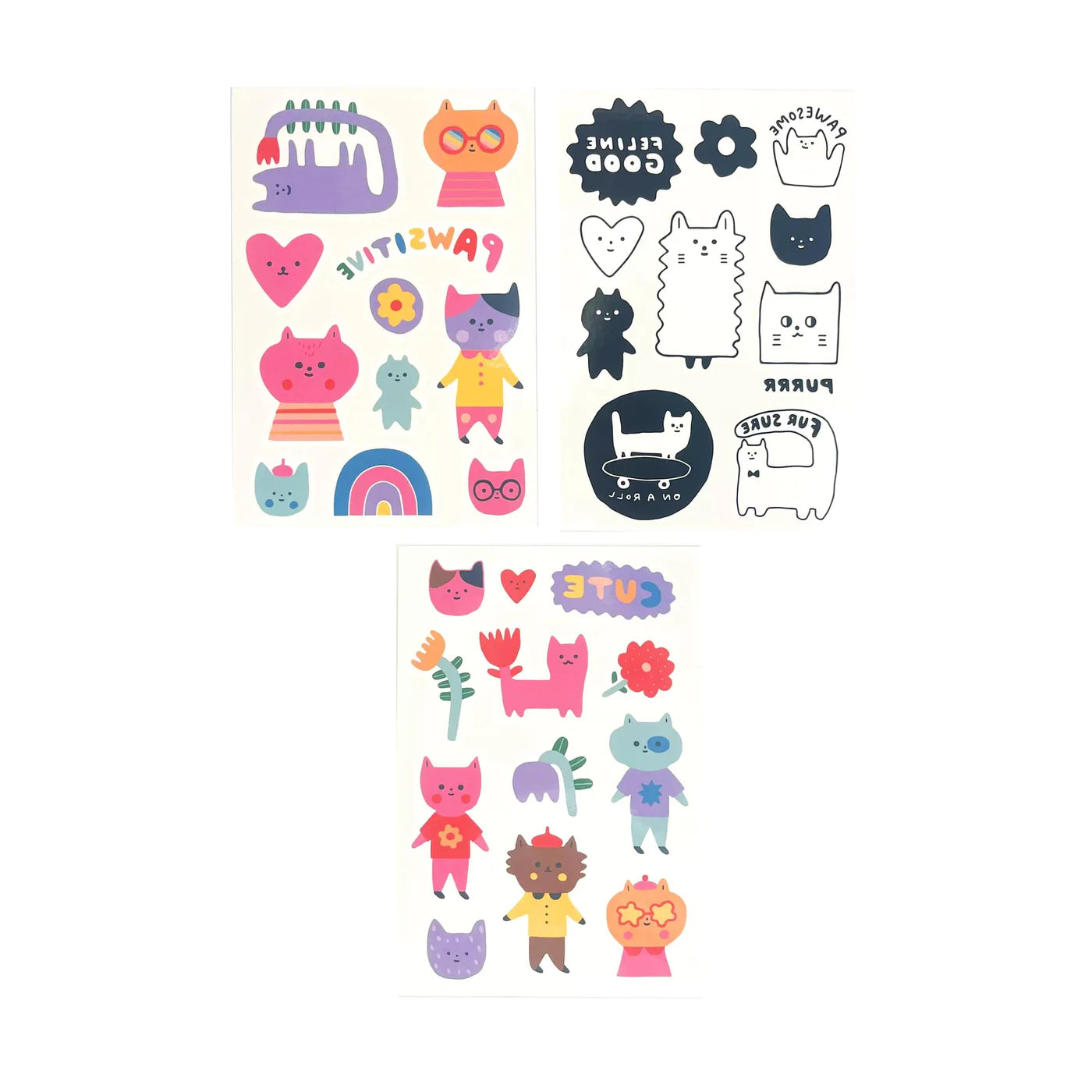 Ooly Tattoo-Palooza x Suzy Ultman: Temporary Tattoos Mini Pack - Pawsitive Cats-OOLY-Little Giant Kidz