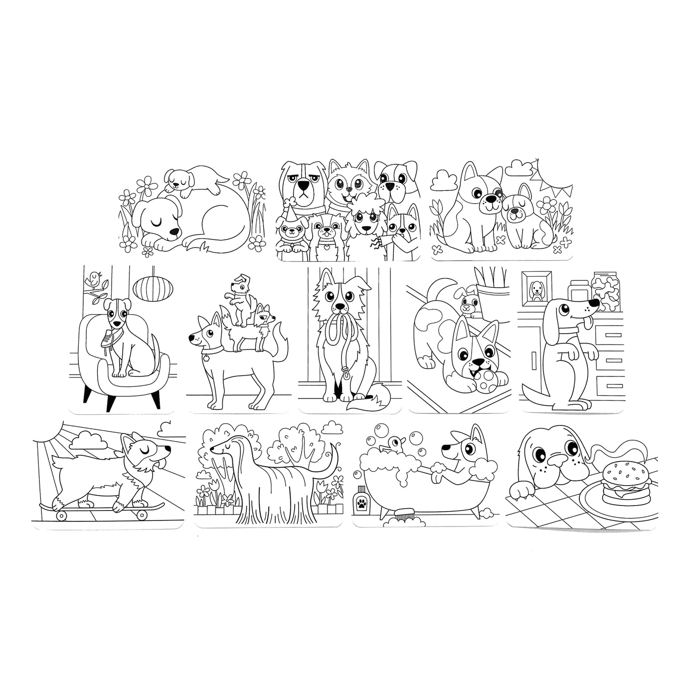 Ooly Undercover Art Hidden Pattern Coloring Activity Art Cards - Dog Days-OOLY-Little Giant Kidz