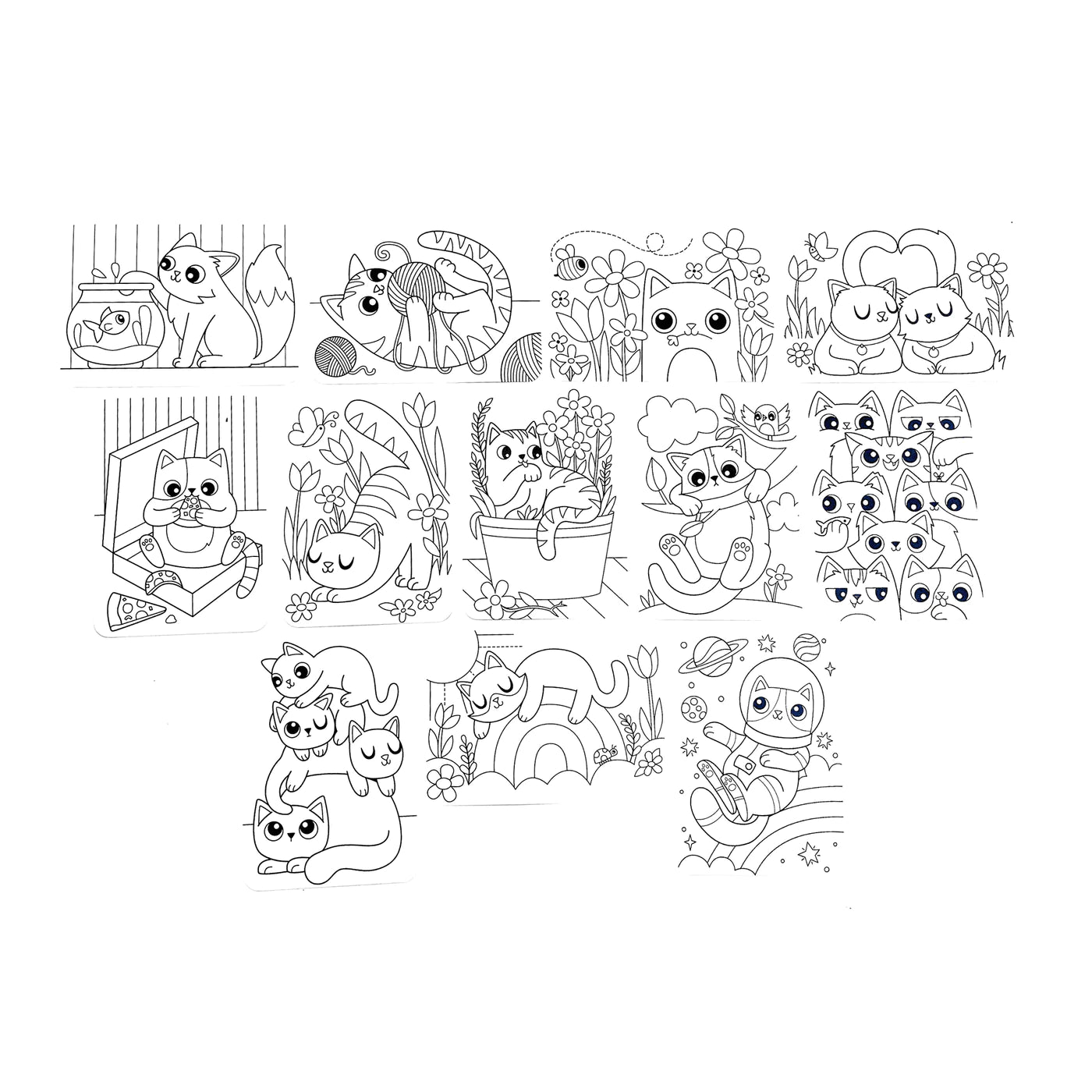 Ooly Undercover Art Hidden Pattern Coloring Activity Art Cards - Smitten Kittens-OOLY-Little Giant Kidz
