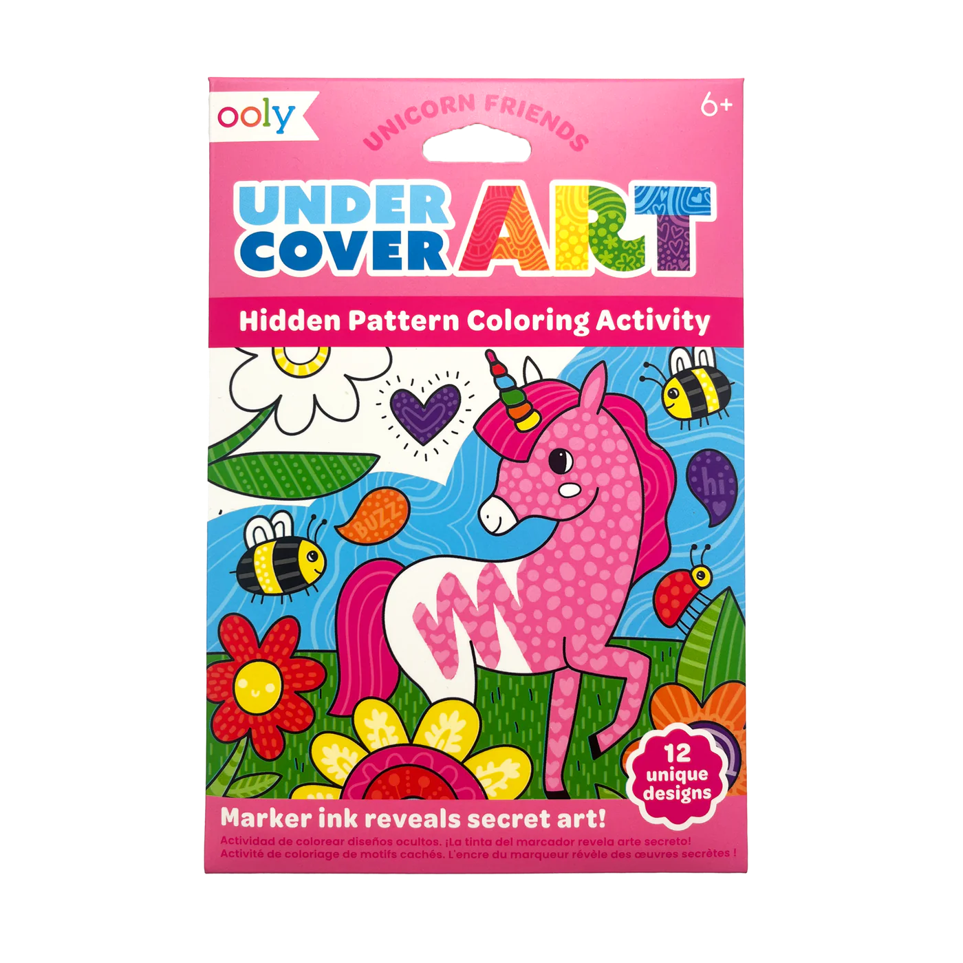 Ooly Undercover Art Hidden Pattern Coloring Activity Art Cards - Unicorn Friends-OOLY-Little Giant Kidz