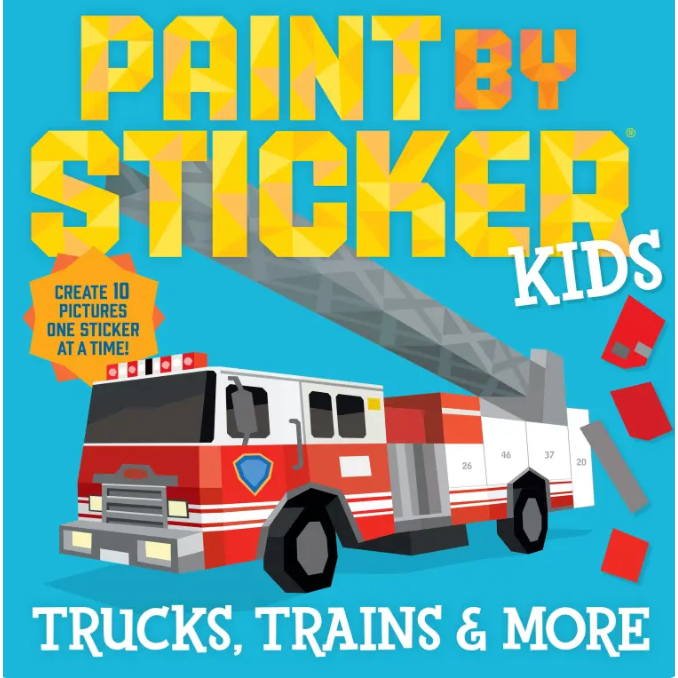 Paint by Sticker Kids: Trucks, Trains & More (Paperback Book)-HACHETTE BOOK GROUP USA-Little Giant Kidz