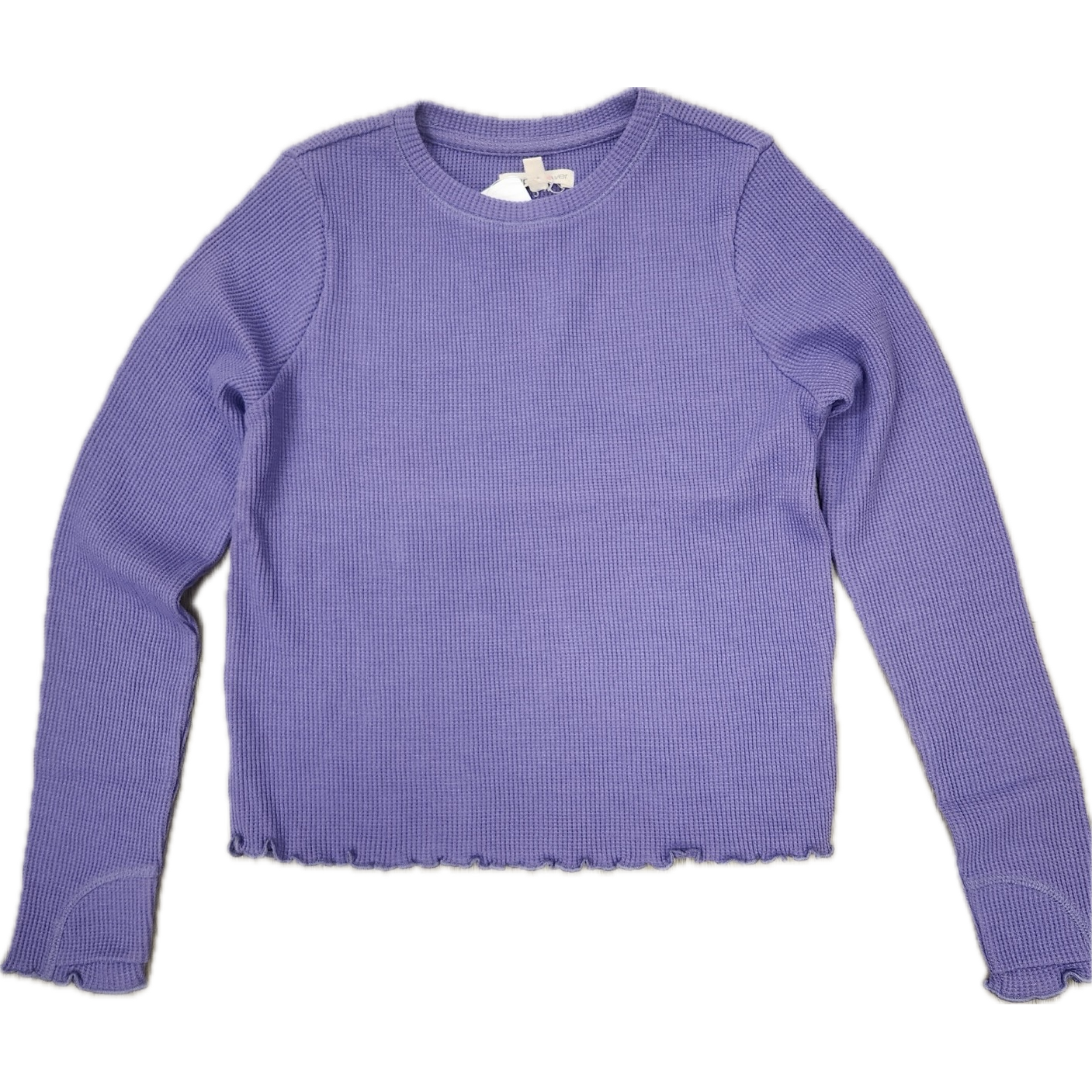Paper Flower Acid Wash Thumbhole T-Shirt Long Sleeve- Paisley Purple-Paper Flower-Little Giant Kidz
