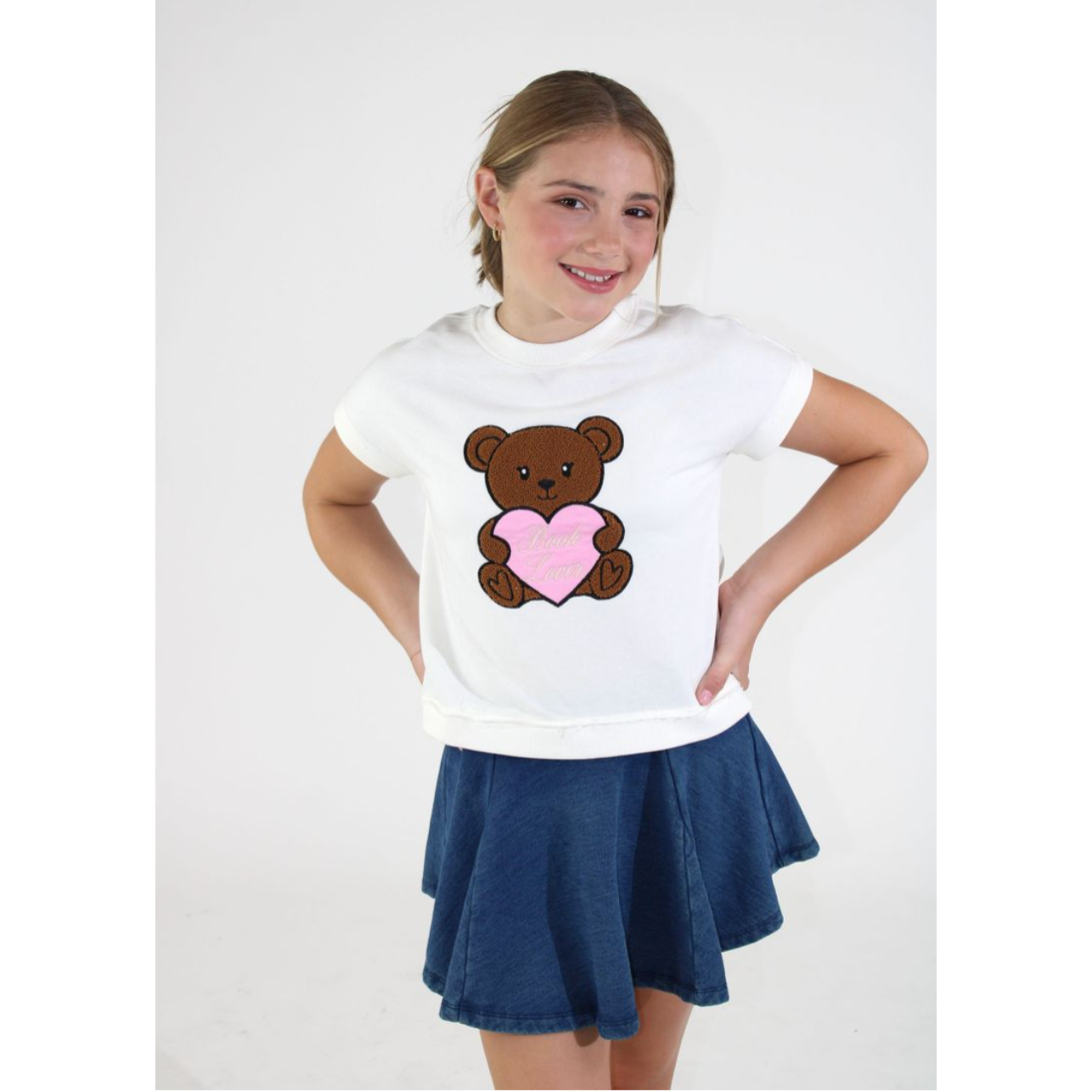 Paper Flower Denim Skort-Paper Flower-Little Giant Kidz